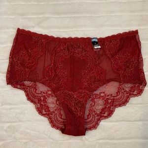 Torrid Cheeky High Waist RedGold Lurex Lacy Panty